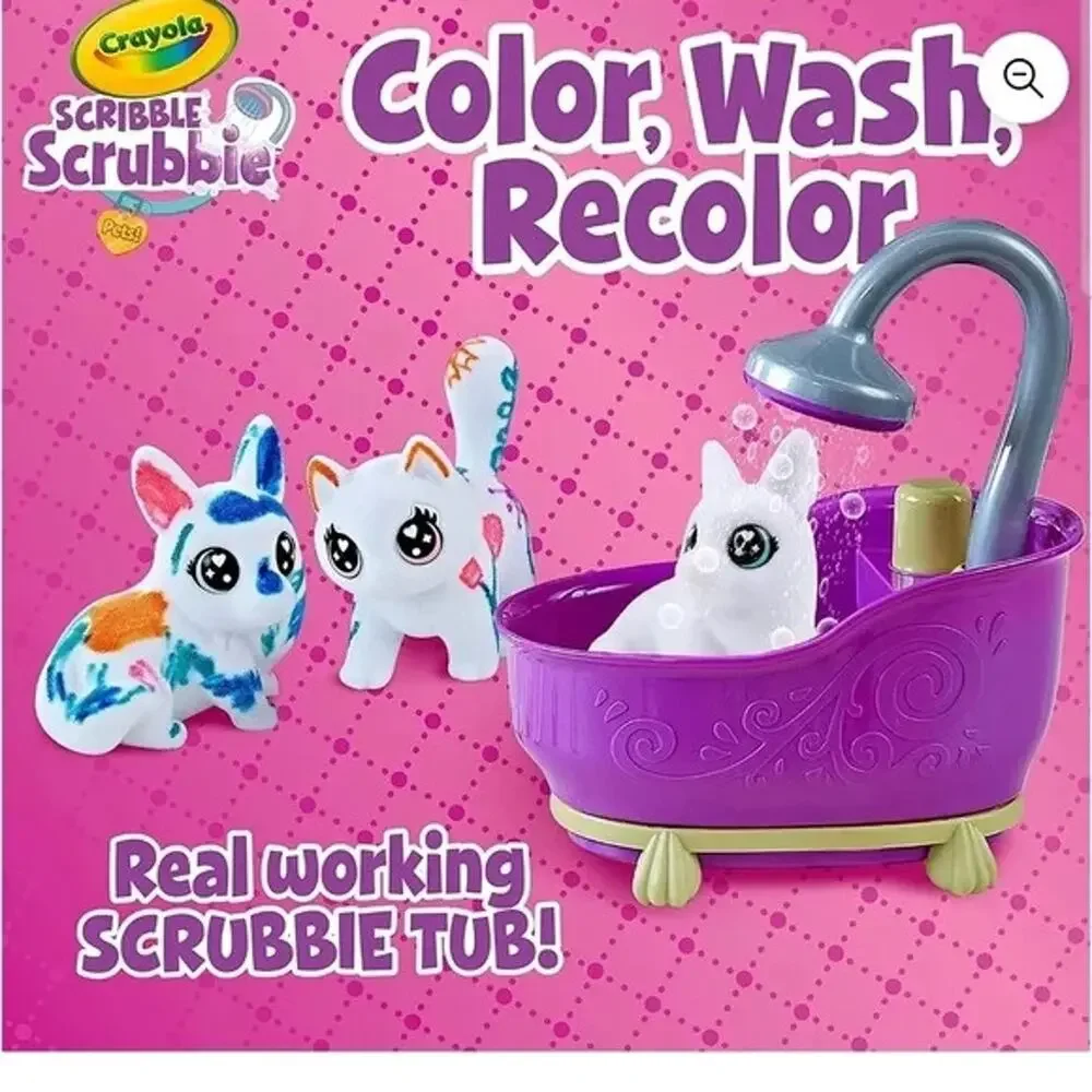 Crayola Scribble Scrubbie Pets Glam Tub, Color & Wash Toy Animal Set, Arts and C